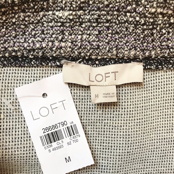 LOFT Gray Winter Cotton Boucle Circle Skirt Size Medium NEW WITH TAGS - Picture 6 of 8